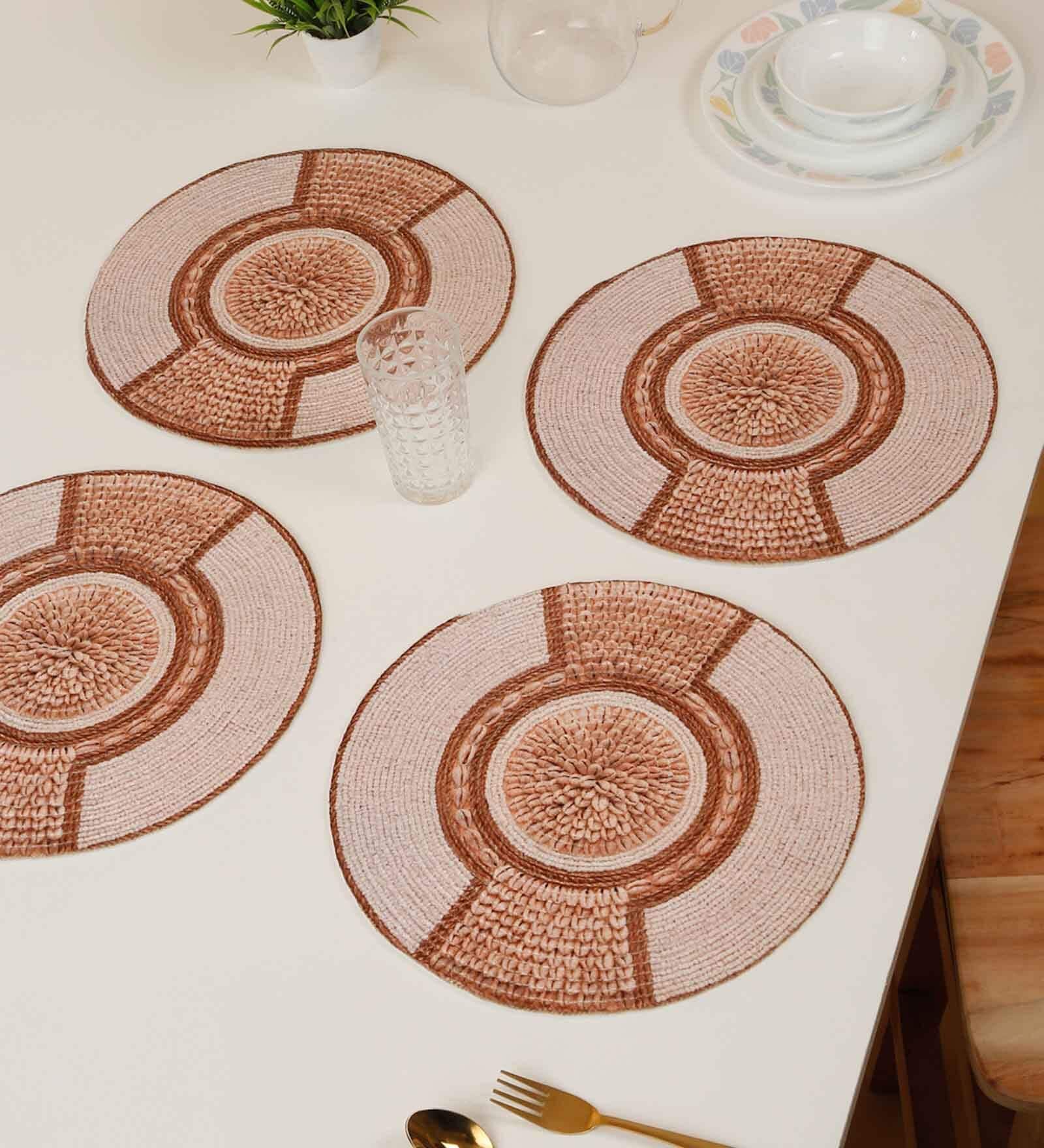 Set of 4 Pure Cotton Geometric Print Digitally Printed Table Runners