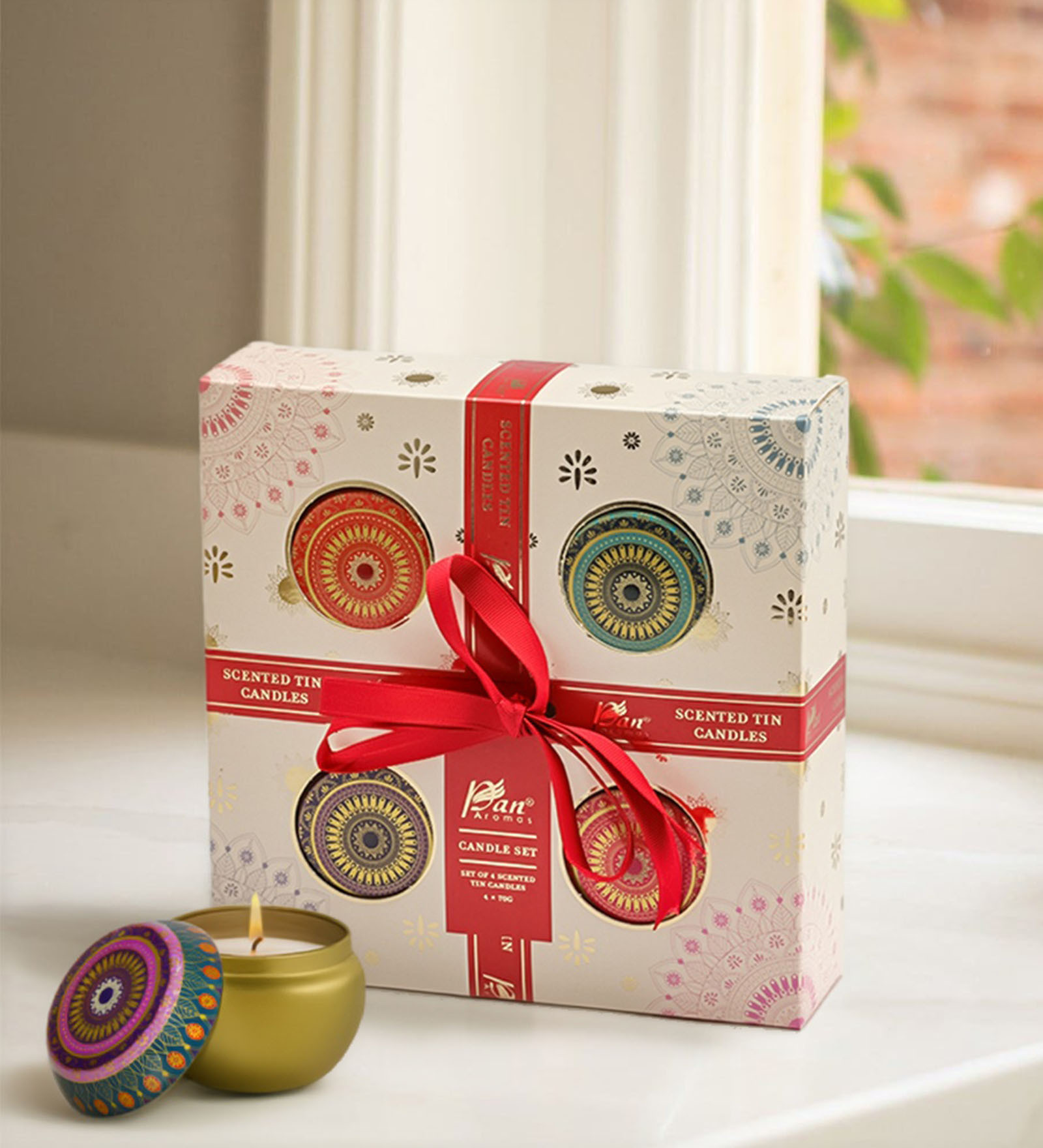 Set of 4 Mixed Fragrances Scented Tin Candles 70g Each