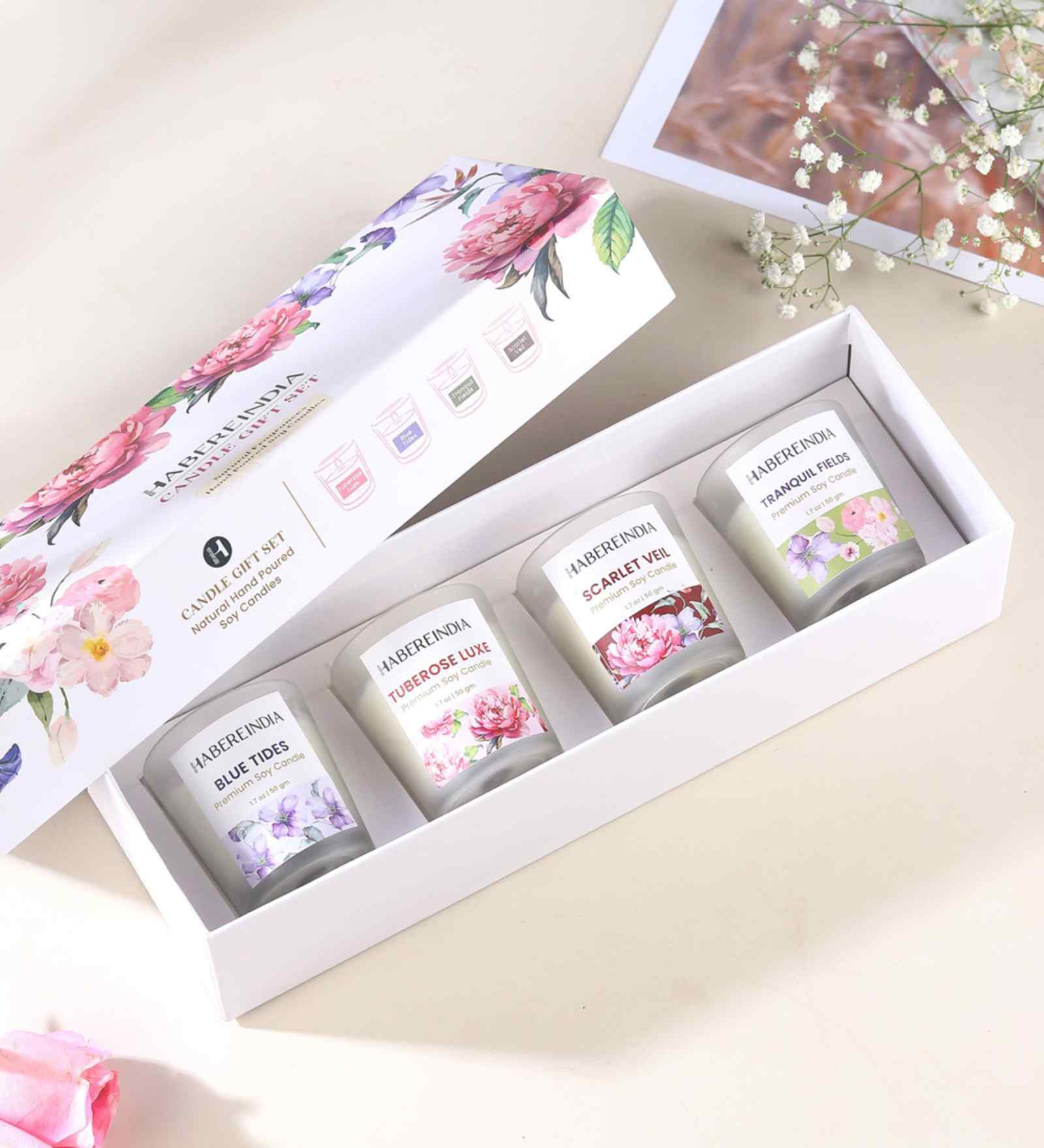 Set Of 4 White Wax Multi Fragrance Scented Tea Light Candles For Home D cor