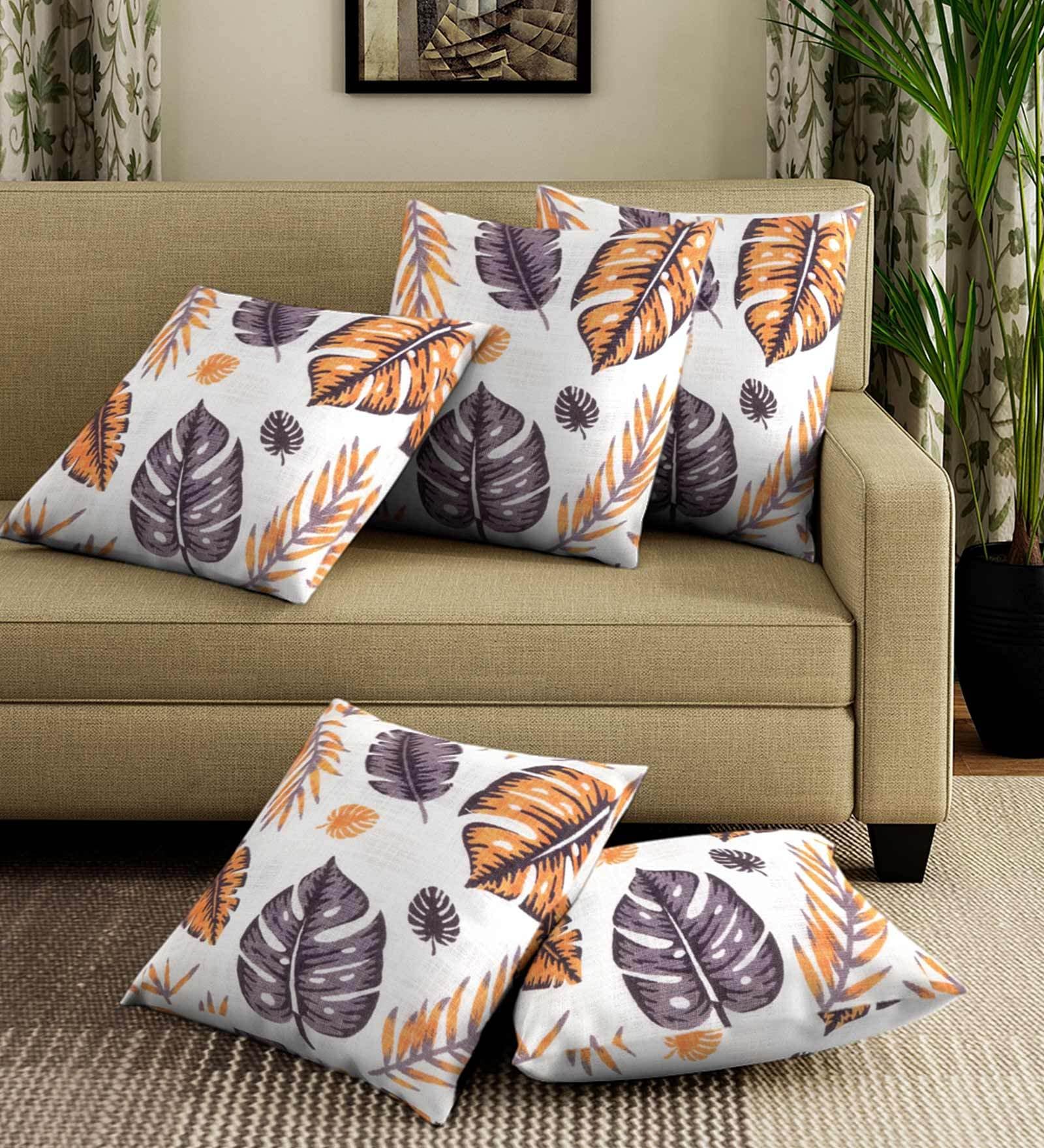 Florals Cotton Grey 12x12 Inch Cushion Covers