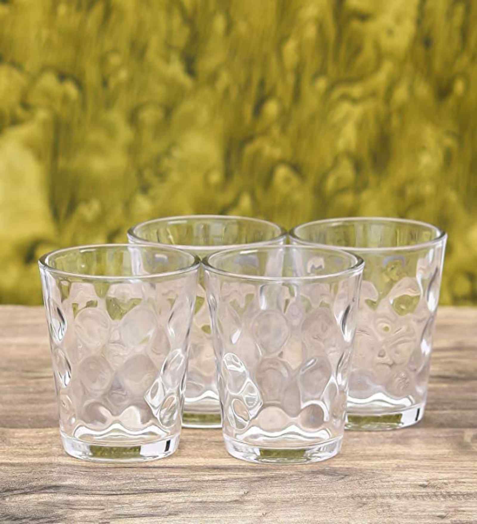 Set of 6 Bubble 300 ml Glass Water & Juice Glasses (Clear)