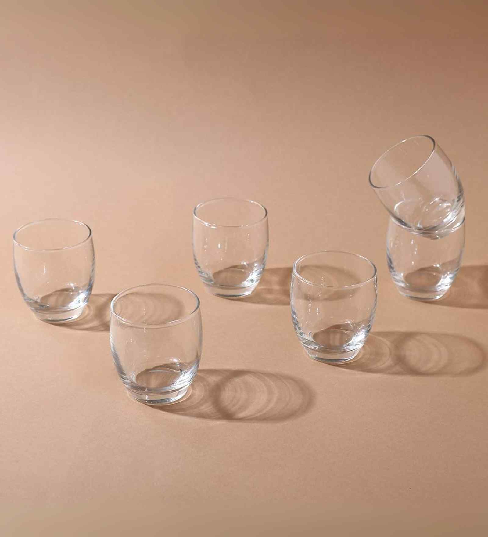 Set of 6 Crystal Lead Free Glass 250ml Juice Glasses