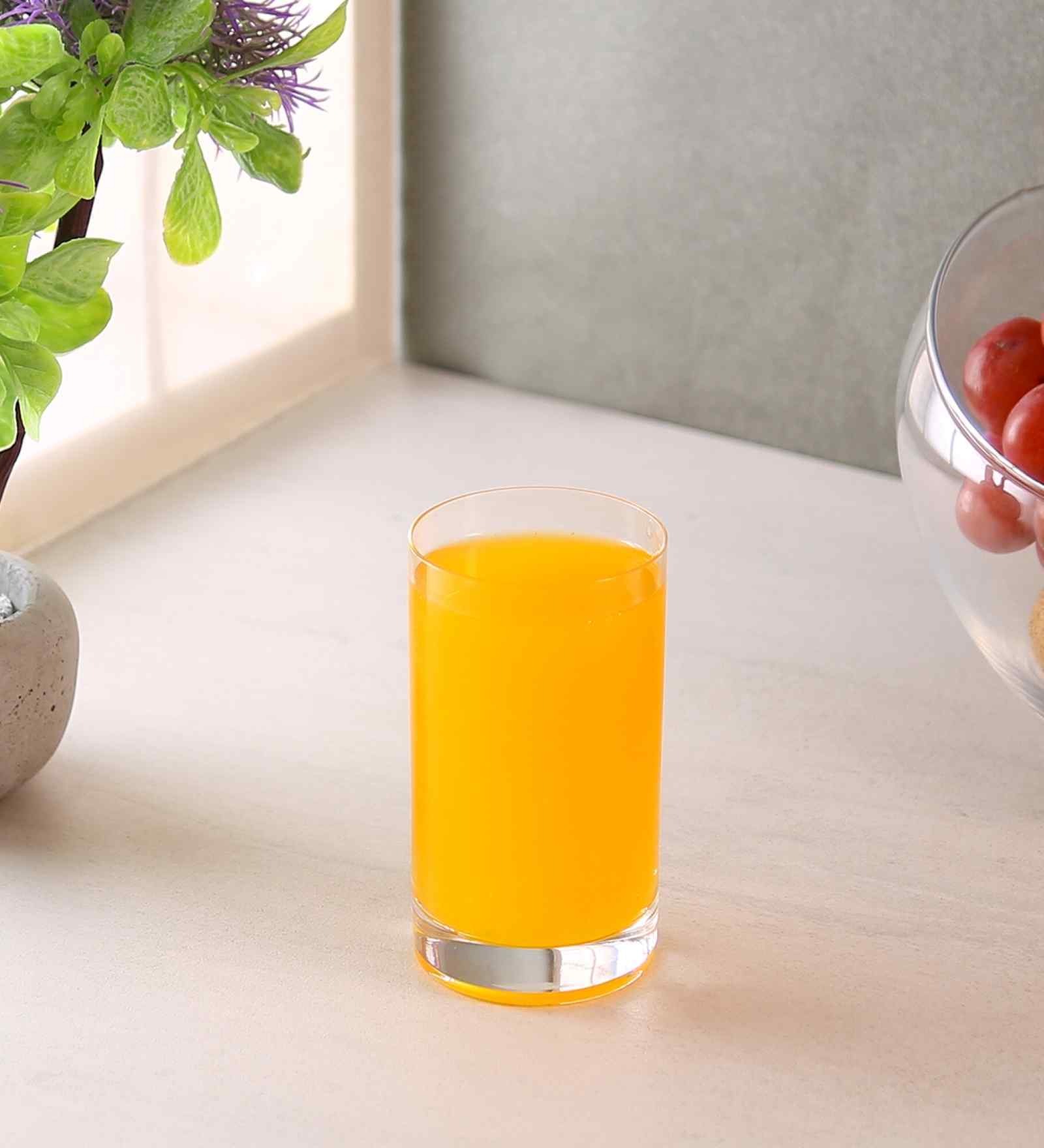 Set of 6 Crystal Lead Free Glass 275ml Juice Glasses