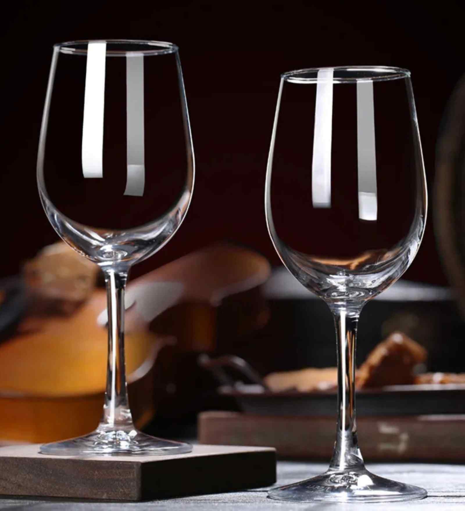 Set of 6 Crystal Lead Free Glass 350ml Stemmed Wine Glasses