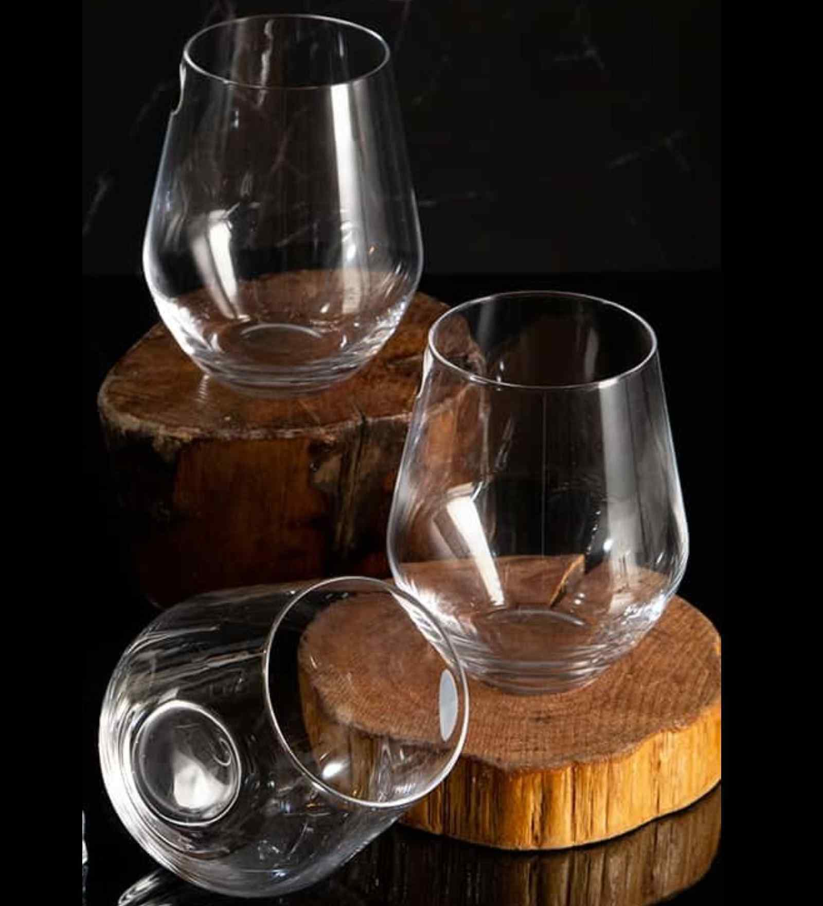 Set of 6 Crystal Lead Free Glass 350ml Whiskey Glasses