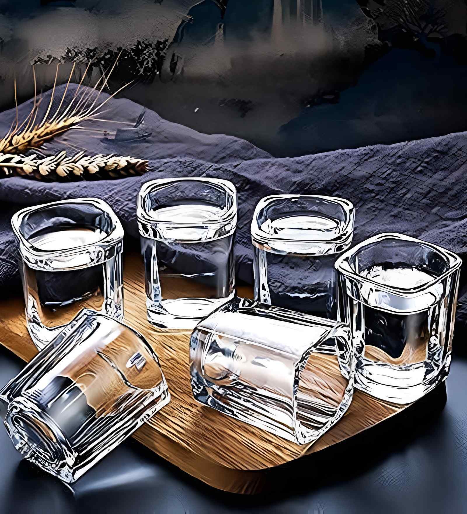 Set of 6 Crystal Lead Free Glass 75ml Shot Glasses