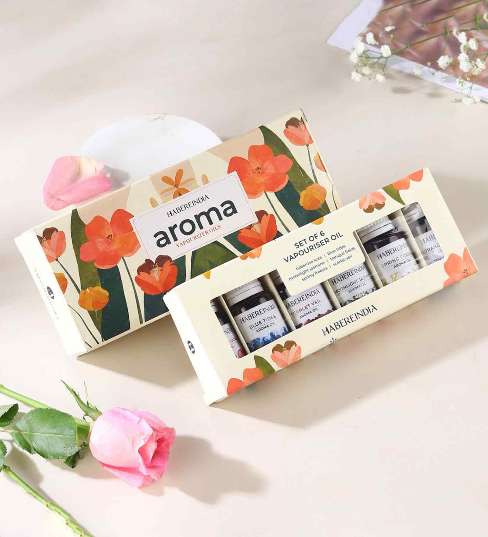 Set Of 6 Multicolor Collection Of 6 Fragrances Aroma Oil