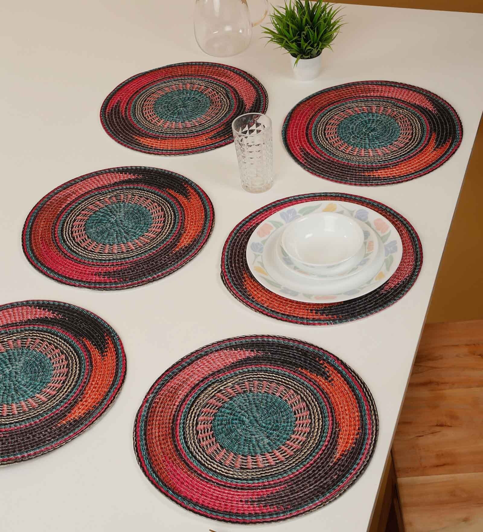 Set of 6 Pure Cotton Geometric Print Digitally Printed Table Runners