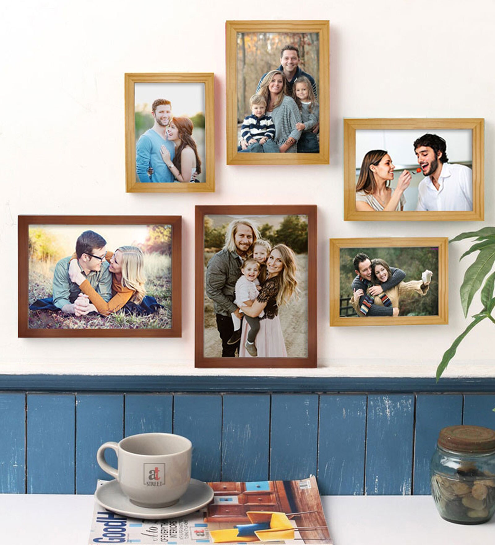 Set of 6 Pure Wooden Wall Photo Frame