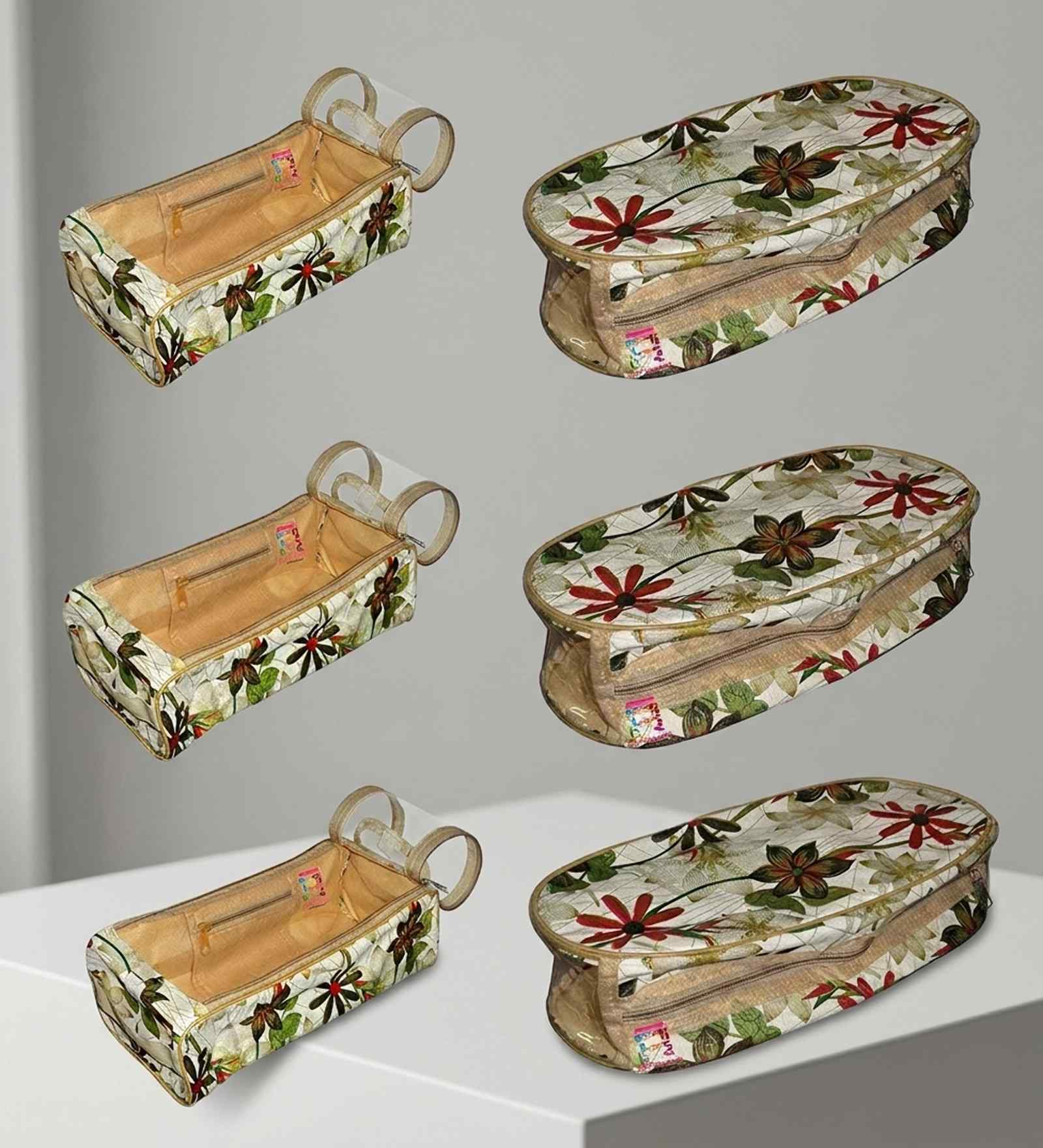 Set Of 6 Nylon Shoe & Slipper Organizer Bag Covers