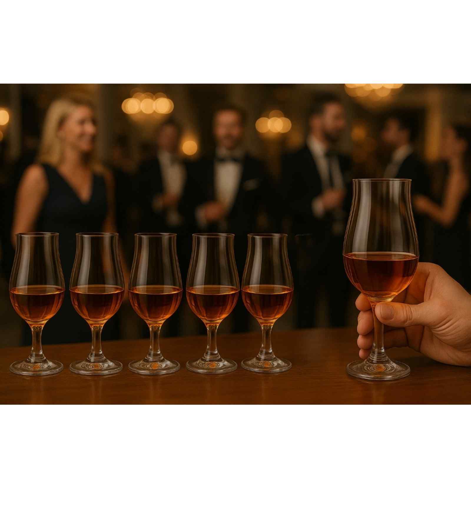 Set of 6 Transparent Crystal Lead Free Glass 190ml Whiskey Taster Glasses