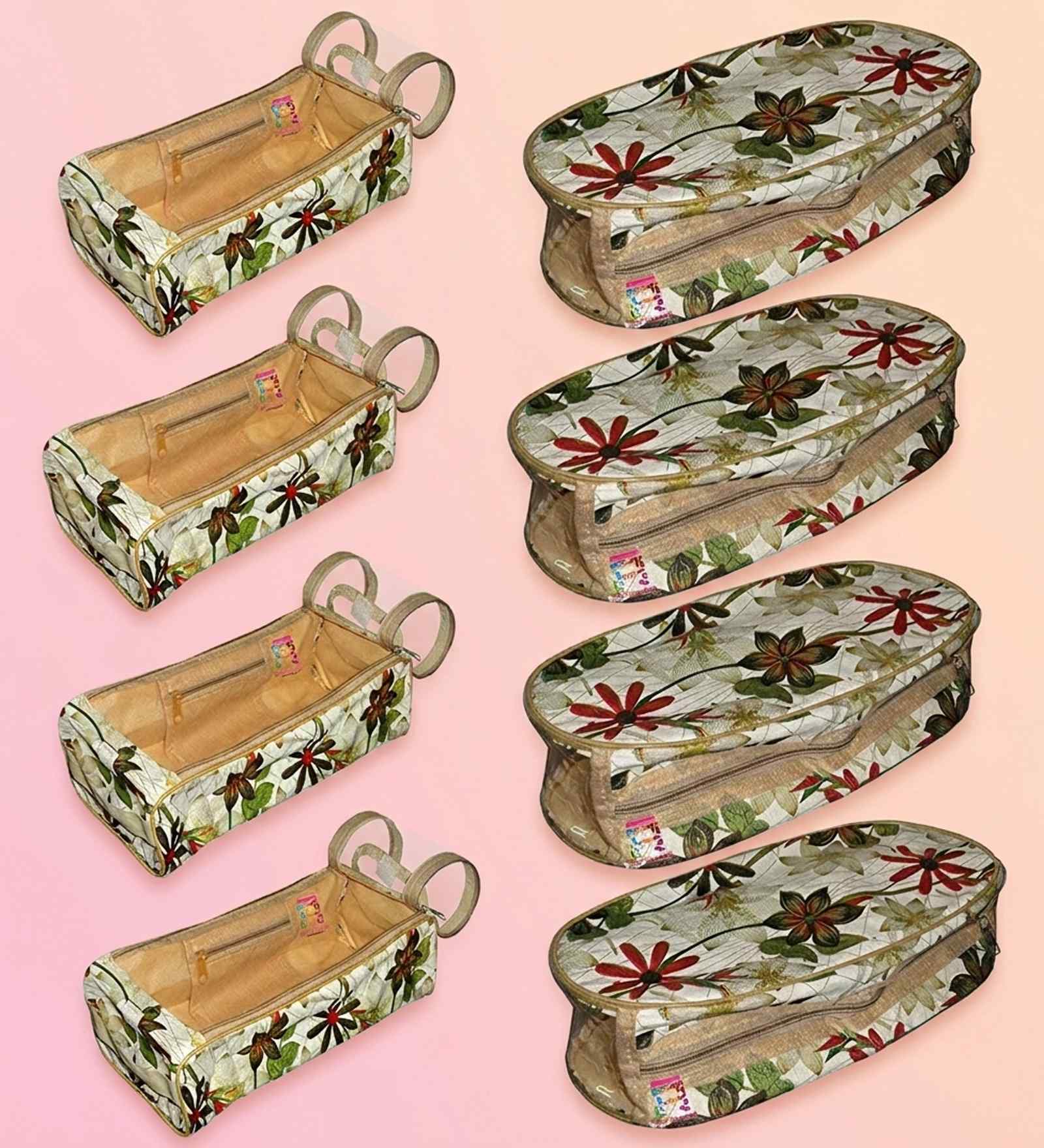 Set Of 8 Nylon Shoe & Slipper Organizer Bag Covers