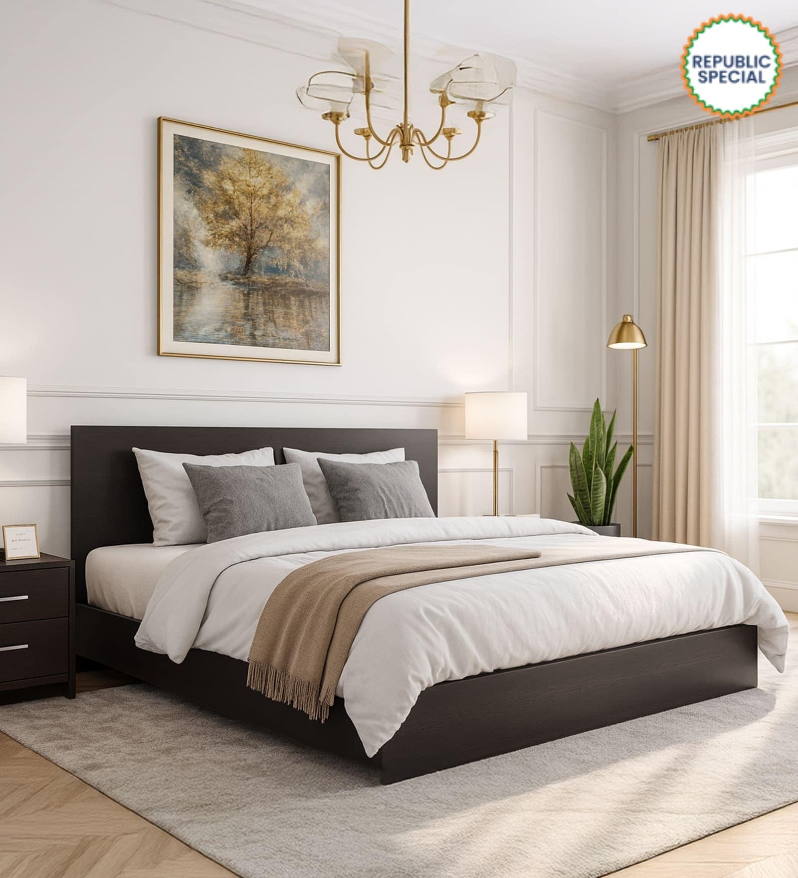 Seto King Size Bed in Wenge Finish