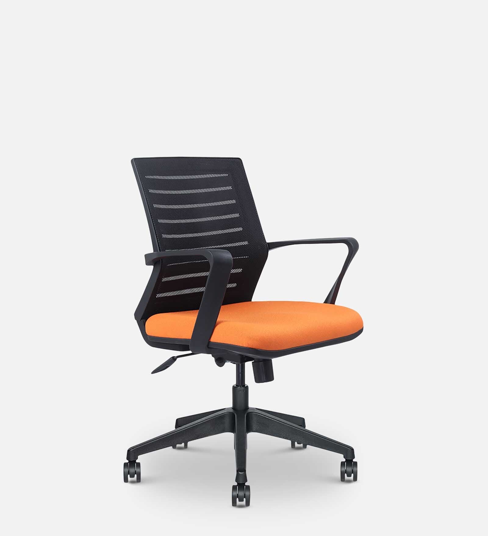 Buy Severus Medium Back Office Chair in Black & Orange Colour at 51
