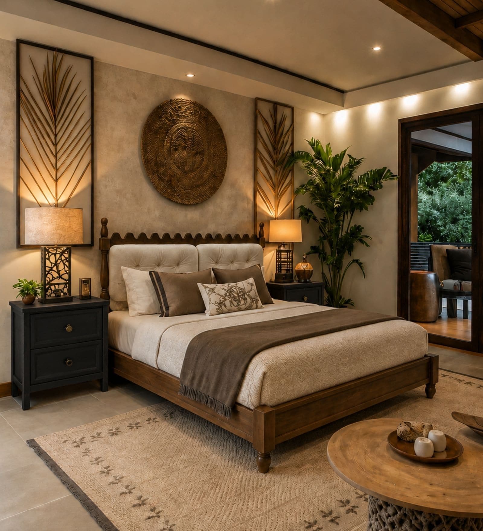 Sevilla Upholstered Queen Size Bed In Walnut Finish With Hydraulic Storage