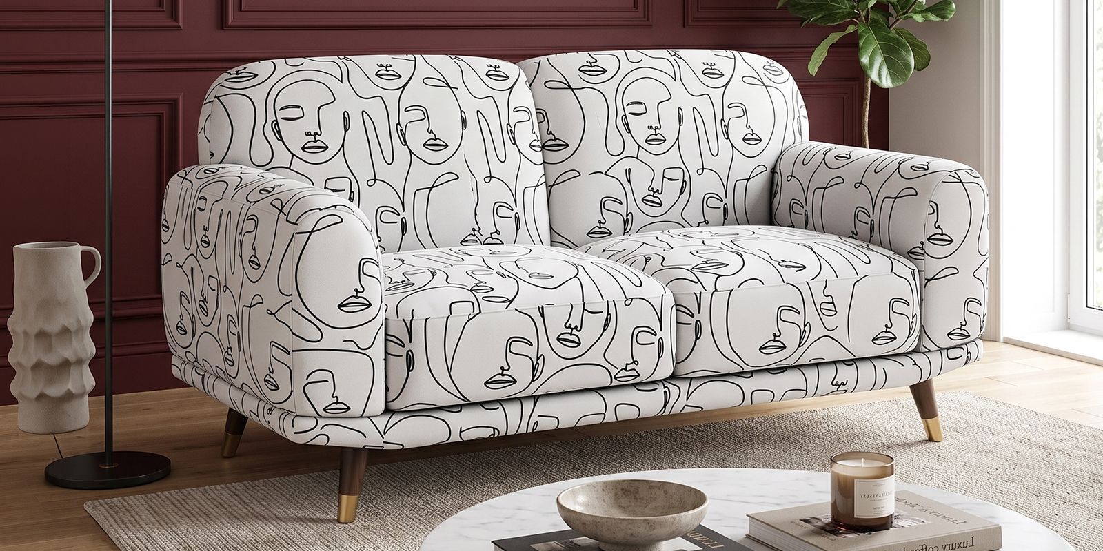 Serenee Modern Muse 2 Seater Upholstered Sofa Serenee Modern Muse 2 Seater Upholstered Sofa