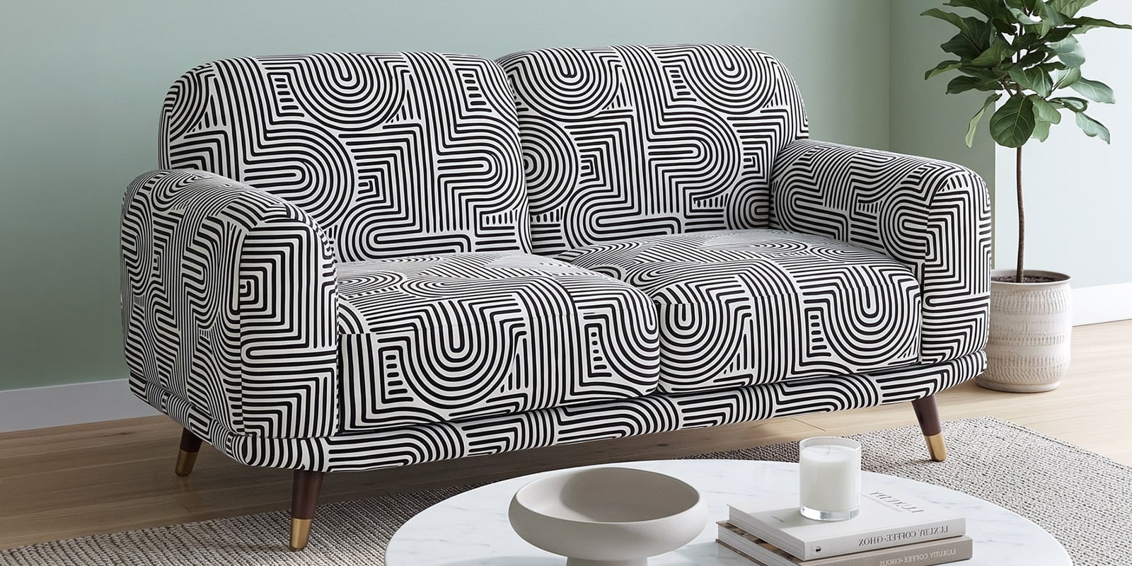 Serenee Urban Maze 2 Seater Upholstered Sofa Serenee Urban Maze 2 Seater Upholstered Sofa