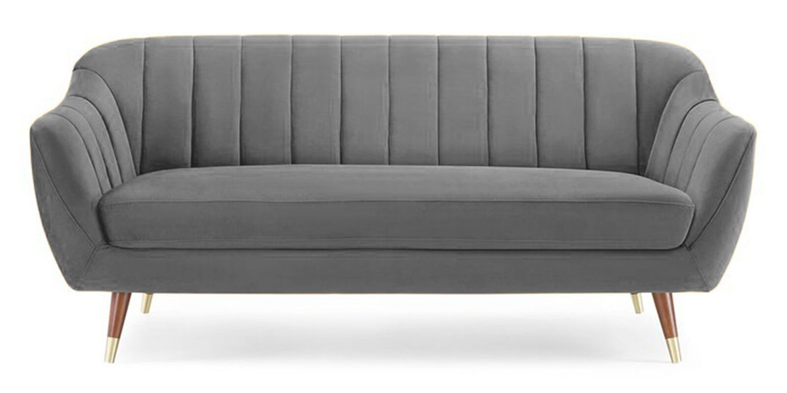 Setpia Velvet 3 Seater Sofa in Charcoal Grey Colour Setpia Velvet 3 Seater Sofa in Charcoal Grey Colour