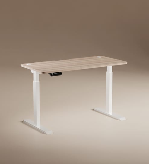 Se Desk Classic Height Adjustable Desk In Light Brown Finish (1500X750mm)