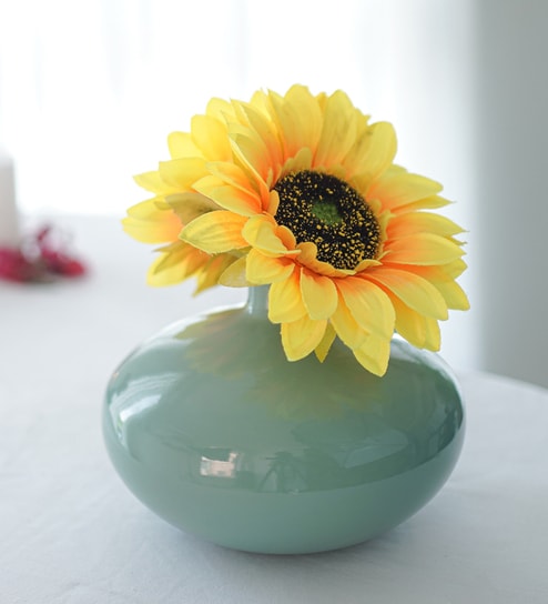 Sea Mist Green Metal Vase