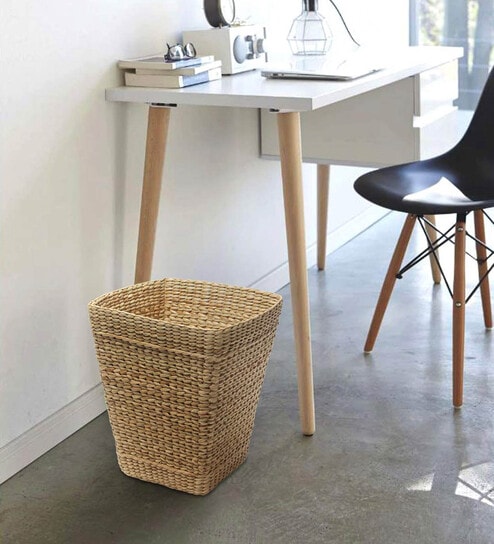 (1Pc) Beige Seagrass Handmade Eco-Friendly Dustbin - 2Xl