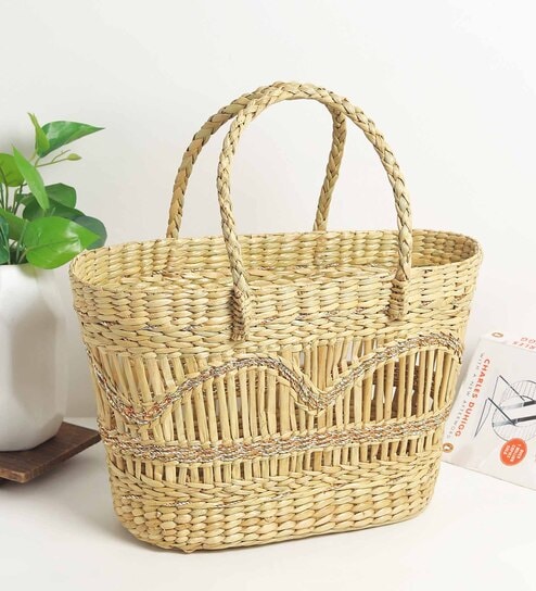 Seagrass Jali Shopping Basket