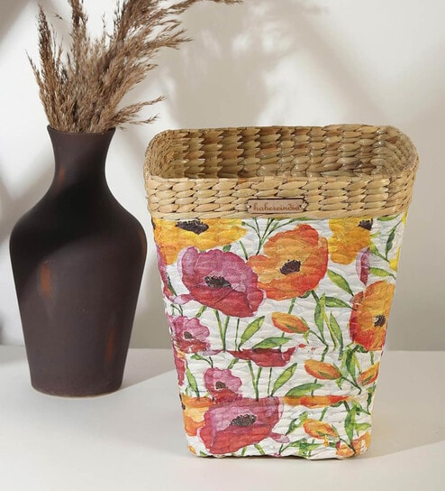 (1Pc) Multicolor Seagrass Handmade Eco-Friendly Dustbin
