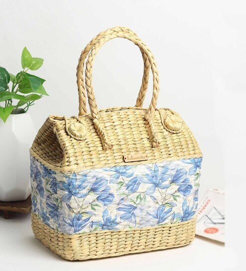 Seagrass Picnic Basket | Tiffin Basket Bag |Travel Basket
