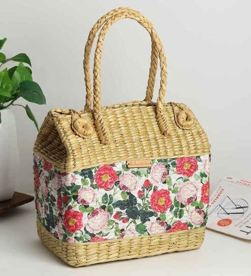 Seagrass Picnic Basket | Tiffin Basket Bag |Travel Basket