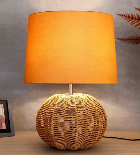 Brown Seagrass Weave Table Lamp Coastal Cottage Bedside