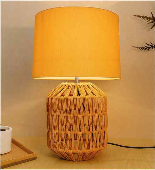 Brown Seagrass Weave Table Lamp Coastal Cottage Bedside