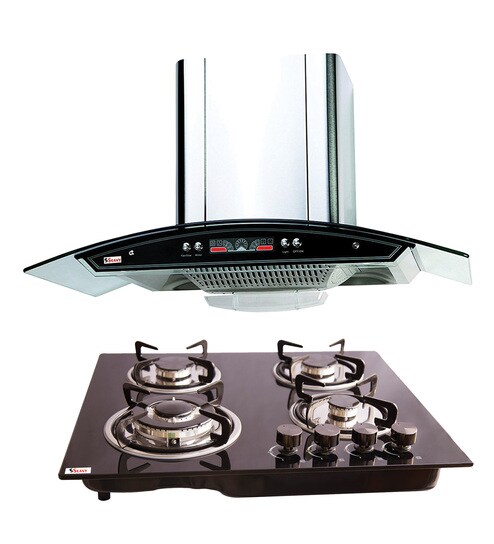 Buy Seavy Altis 1100 M3 H 60cm Chimney With 4 Burner Hob Combo Set