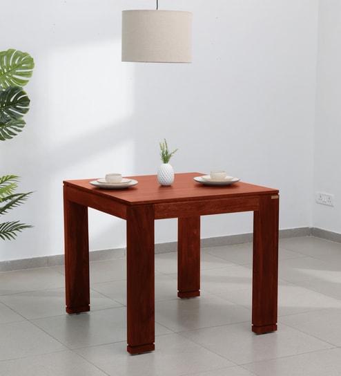 Segur Sheesham Wood 4 Seater Dining Table In Honey Oak Finish