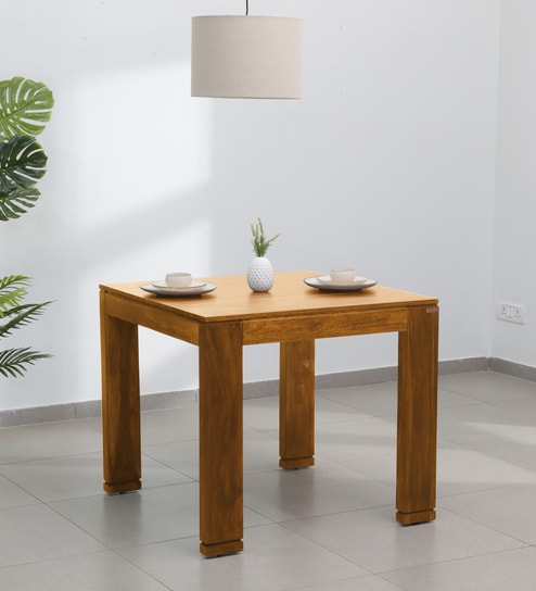 Segur Sheesham Wood 4 Seater Dining Table In Rustic Teak Finish