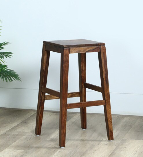 Segur Sheesham Wood Bar Stool In Provincial Teak
