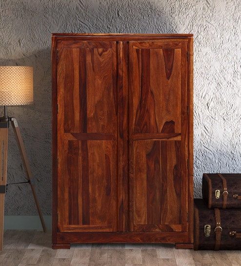 Buy Segur Solid Wood 2 Door Wardrobe In Honey Oak Finish By