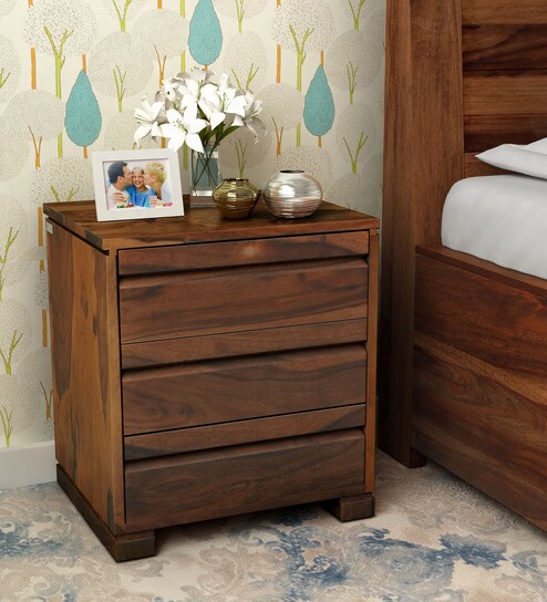 Buy Segur Solid Wood Bedside Chest In Provincial Teak Finish By