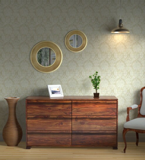 Buy Segur Solid Wood Chest Of Drawers In Provincial Teak Finish By