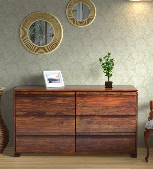 Buy Segur Solid Wood Chest Of Drawers In Provincial Teak Finish By