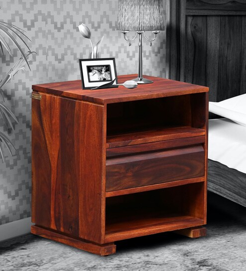 Buy Segur Solid Wood Night Stand In Honey Oak Finish By Woodsworth Online Modern Night Stands Tables Furniture Pepperfry Product