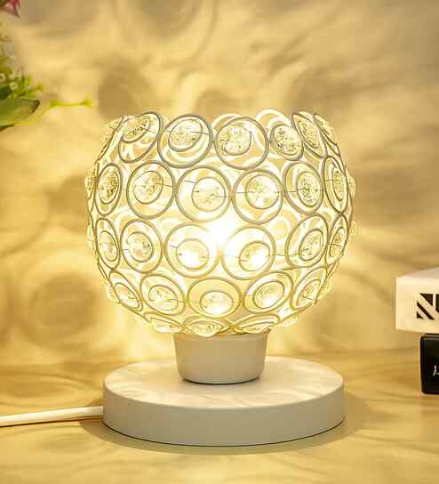Semi Crystal Table Lamps Mood Lighting, White