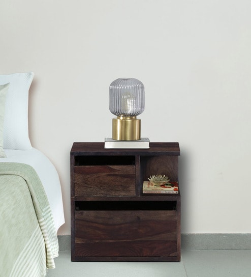 Sencillo Sheesham Wood Rhs Bedside Table In Warm Chestnut Finish With Drawers
