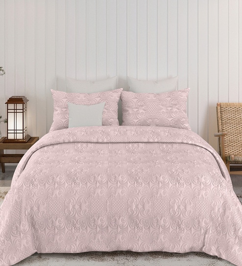 Pink Sensations 300GSM King Quilted Bedcover with 2 Pillowcovers