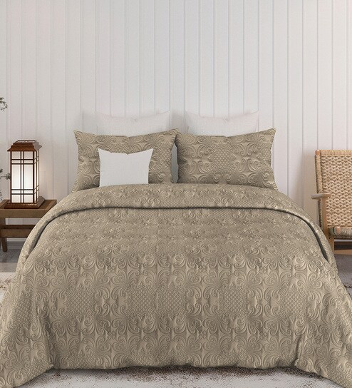 Grey Sensations 300GSM King Quilted Bedcover with 2 Pillowcovers