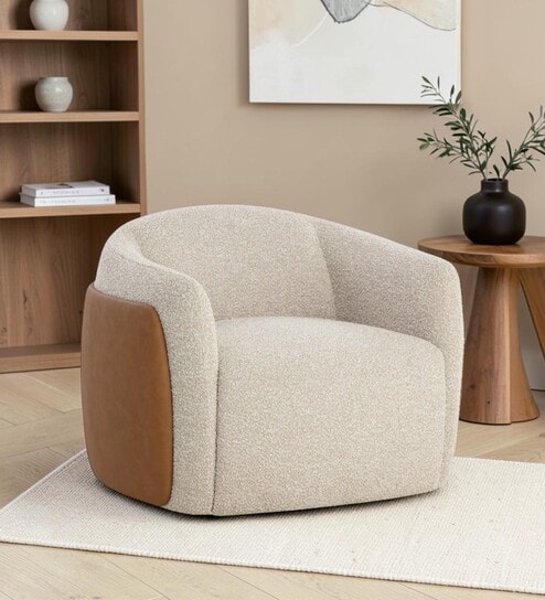 Serene Barrel Chair In White Color