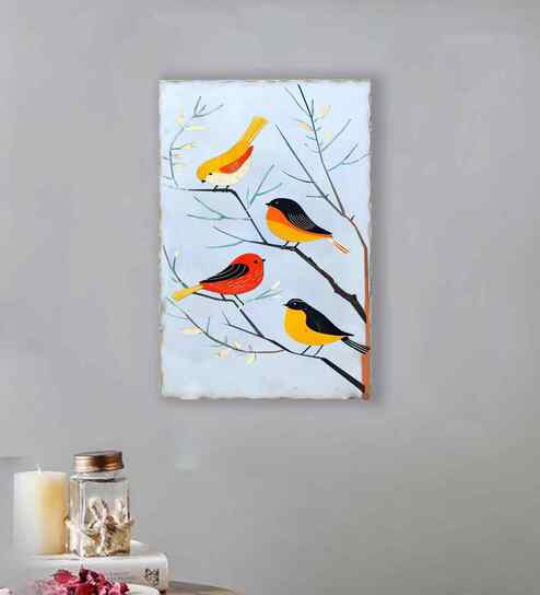 Serene Birds Marble Wall Art