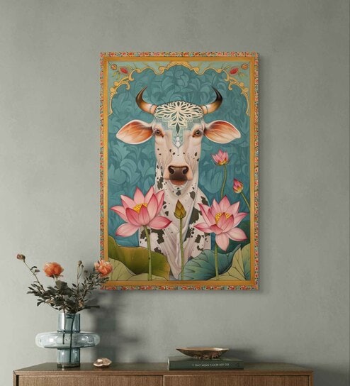 Serene Cow 003 20inx16in Gallery Wrap Canvas Painting