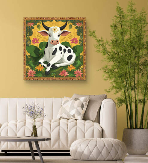 Serene Cow 006 20inx16in Gallery Wrap Canvas Painting
