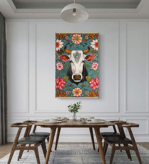 Serene cow 007 20inx16in Gallery Wrap Canvas Painting