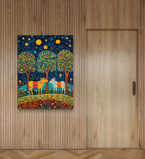serene cow 008 20inx16in Gallery Wrap Canvas Painting